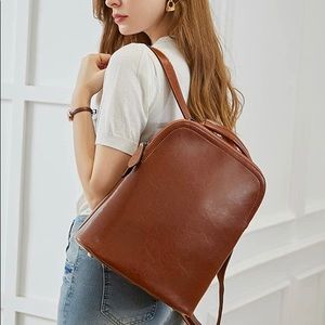 Heshe Women’s Leather Backpack Casual